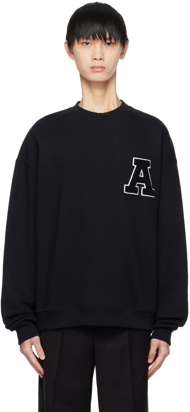 Shop Axel Arigato Black Team Sweatshirt In Faded Black