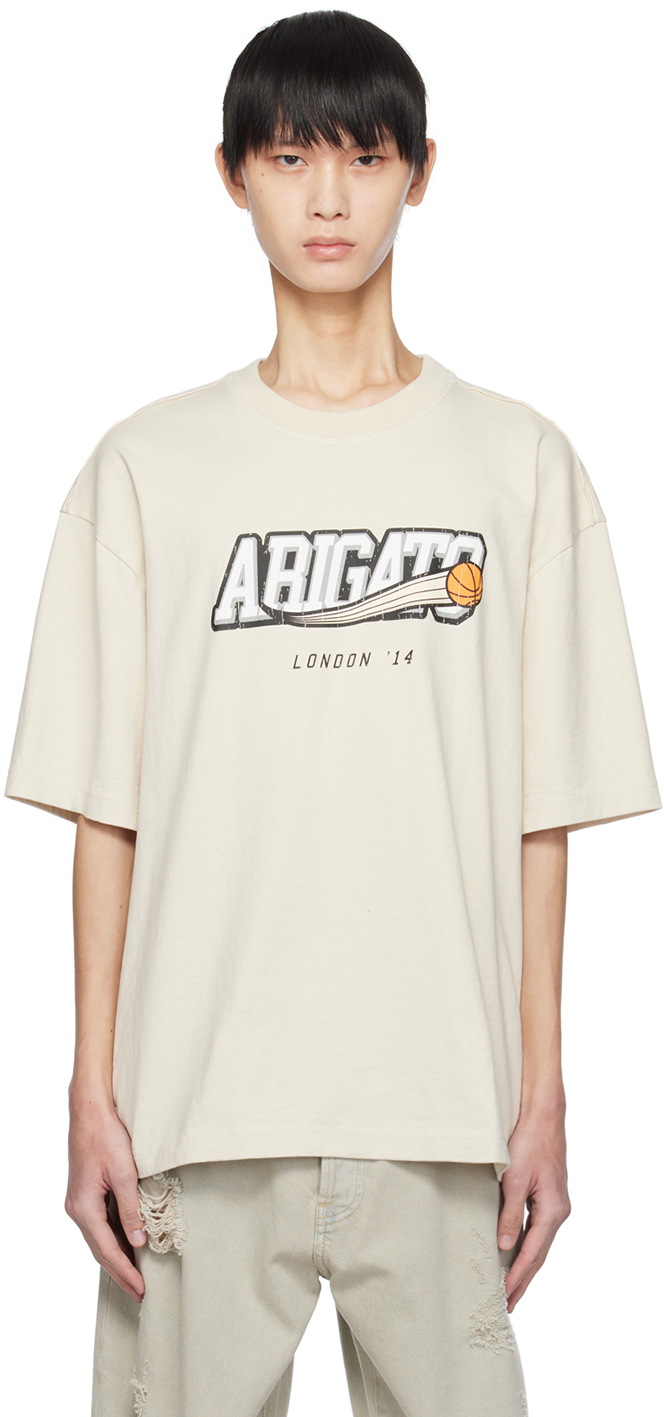 Axel Arigato Beige Score T-shirt In Pale Beige