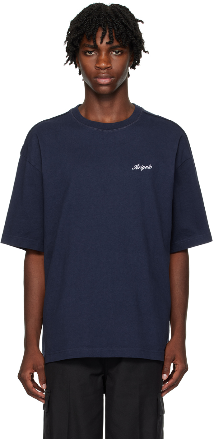 Shop Axel Arigato Navy Honor T-shirt In Dark Blue
