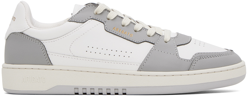 Shop Axel Arigato White & Gray Dice Lo Sneaker In White/grey