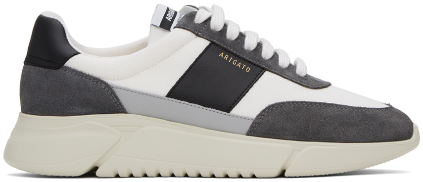 Axel Arigato White & Gray Genesis Vintage Sneakers In Dark Grey/white/blac