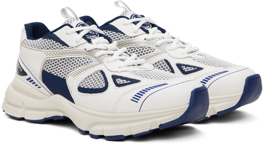 Axel Arigato White & Navy Marathon Runner Sneakers In White/navy