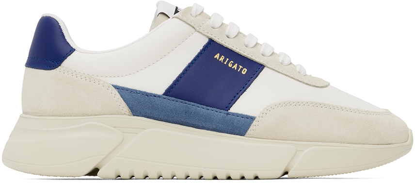 Axel Arigato Blue Genesis Vintage Runner Sneakers In White