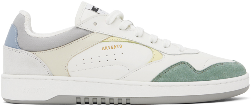 Shop Axel Arigato White Arlo Sneakers In White/green