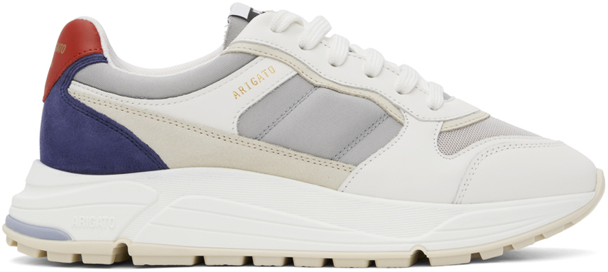 Shop Axel Arigato White & Gray Rush Sneakers In Light Grey/white