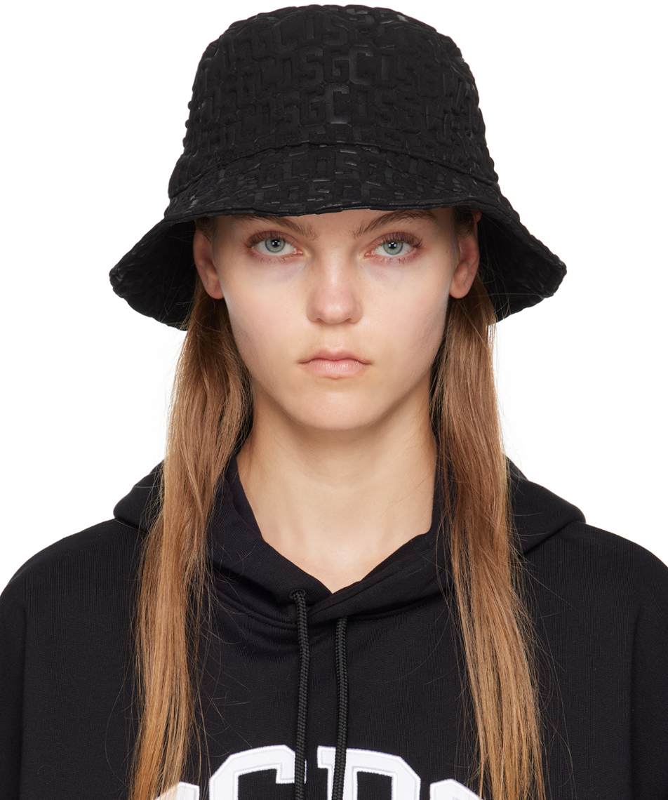 Shop Gcds Black Monogram Hat In 02 Black