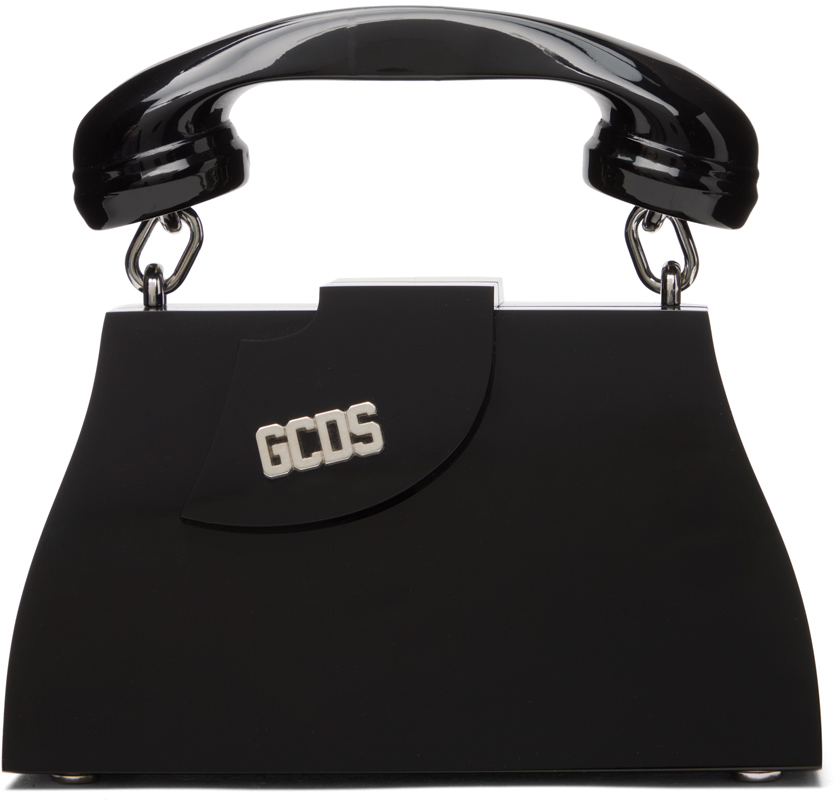 Black Small 'Call Me Comma' Bag by GCDS on Sale