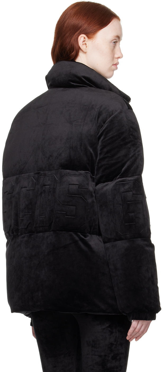 Gcds Black Embossed Down Jacket In 02 Black