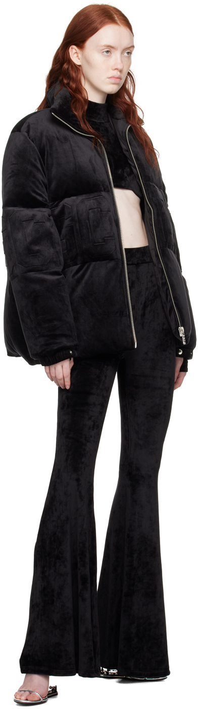 Gcds Black Embossed Down Jacket In 02 Black