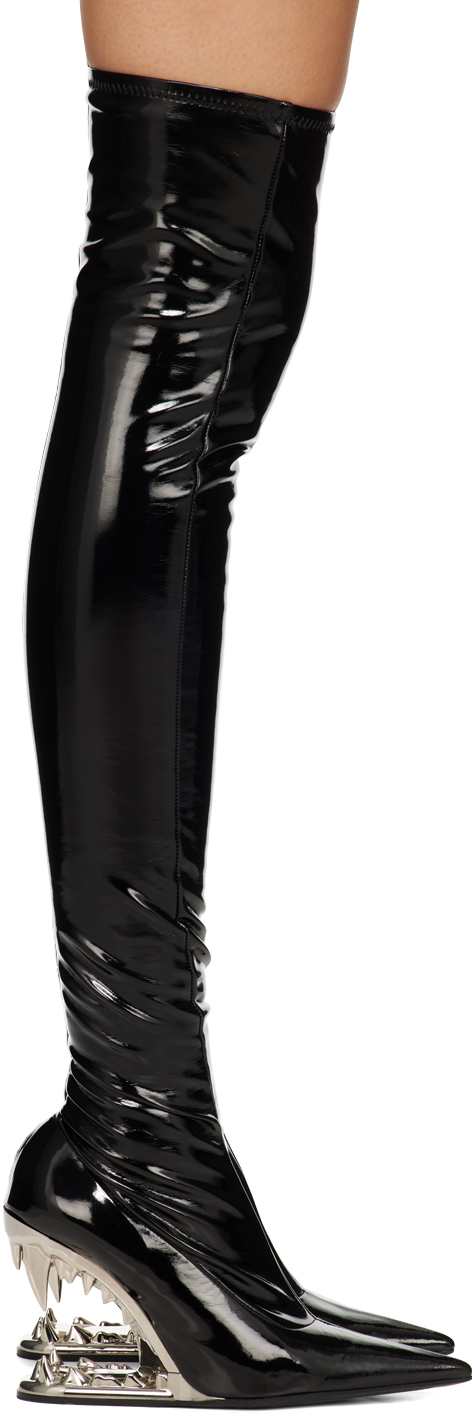 Gcds Ssense Exclusive Black Morso Boots In Silver