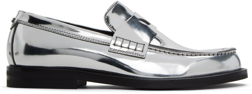 Shop Gcds Silver Wirdo Loafers In 16 Silver