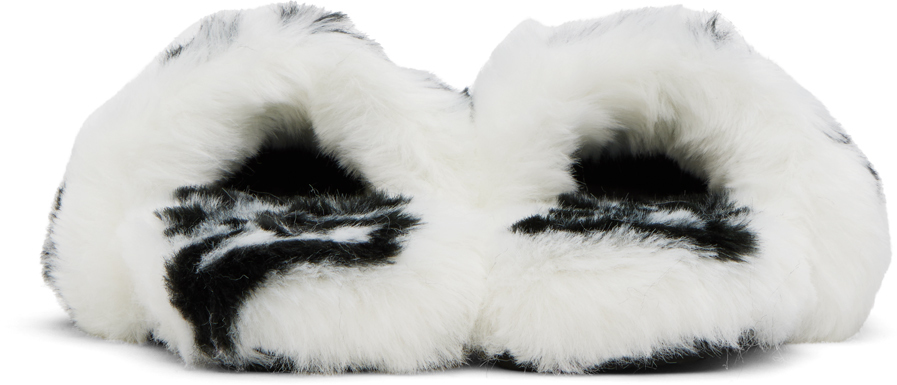 Gcds Logo Print Faux-Fur Slippers - Pink