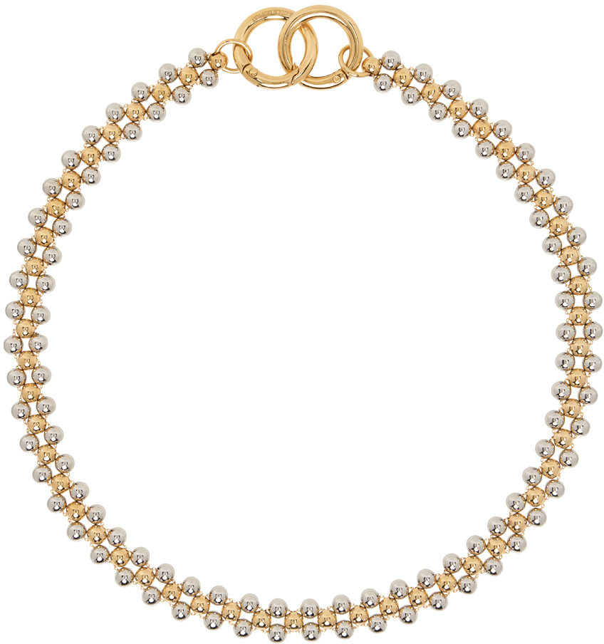 Lorette Colé Duprat Silver & Gold Trinity Necklace In Palladium Gold