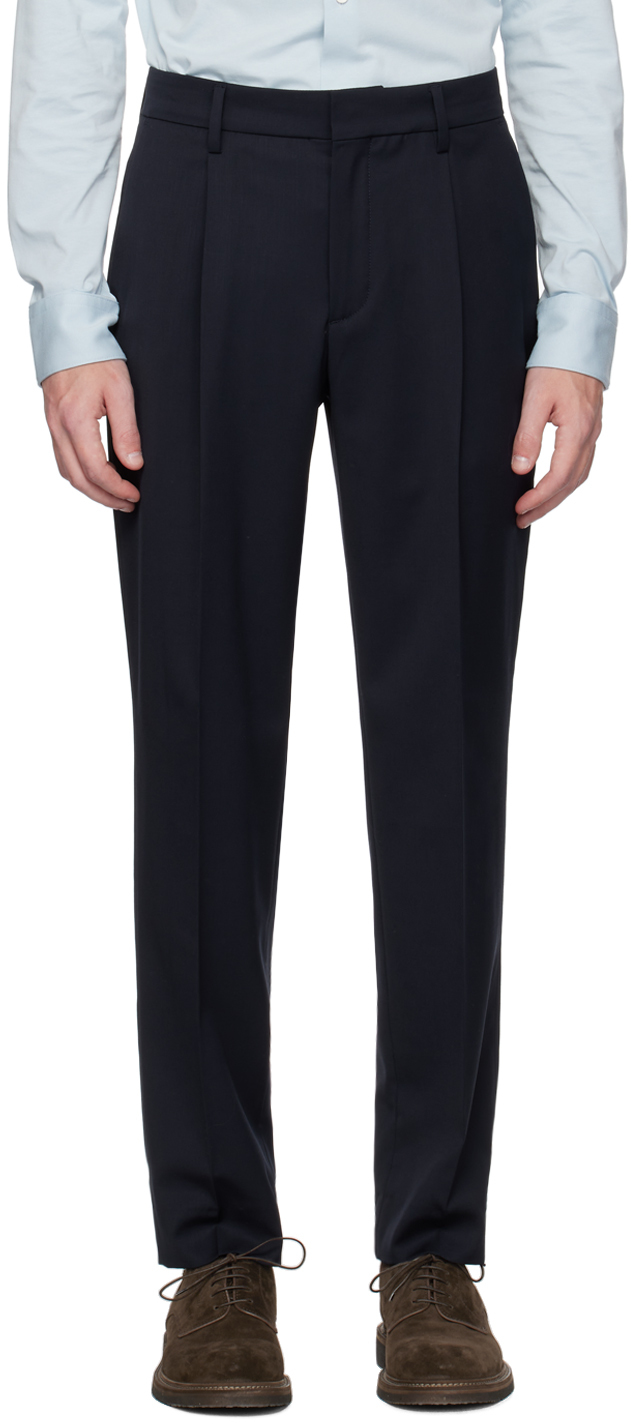 Shop Barena Venezia Navy Gazara Novento Trousers In Navy 170