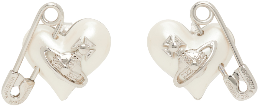 Vivienne Westwood Silver Orietta Earrings In P103 Platinum/pearl