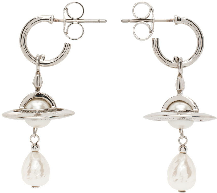 Vivienne Westwood: Silver Pearl Aleksa Earrings | SSENSE