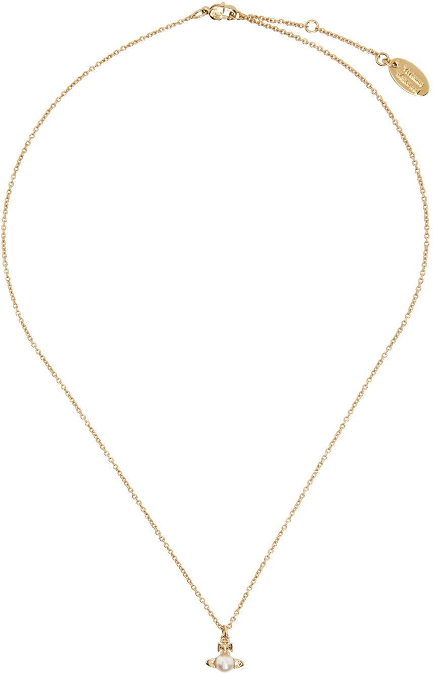 Vivienne Westwood: Gold Balbina Pearl Pendant Necklace | SSENSE Canada