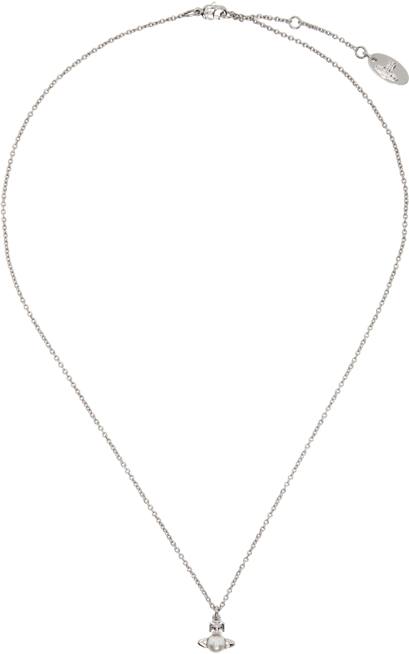 Vivienne Westwood: Silver Balbina Pearl Pendant Necklace | SSENSE