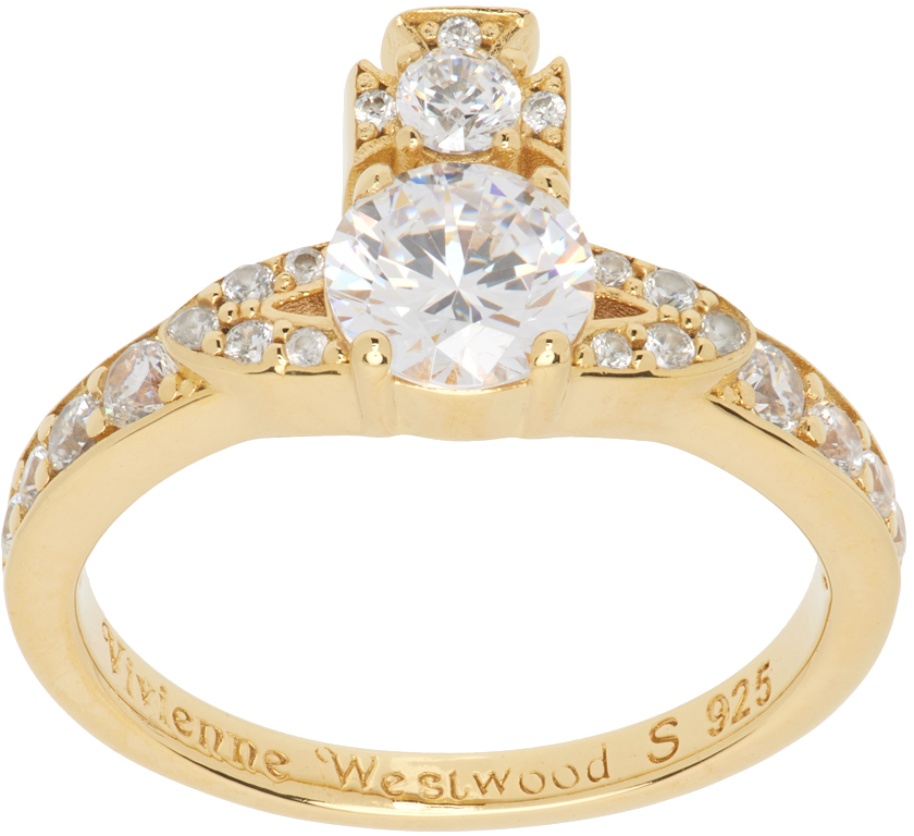 Vivienne Westwood Gold Ismene Ring In R102 Gold/white Cz