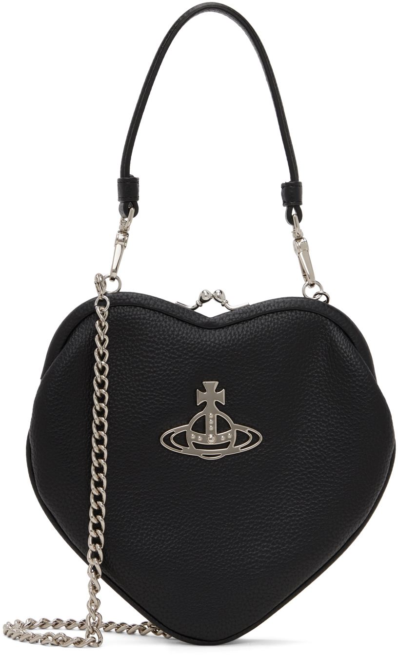 Vivienne Westwood Black Belle Heart Frame Bag In N403 Black