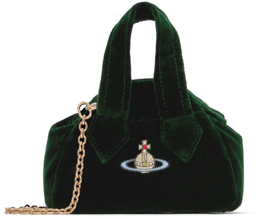 Vivienne Westwood Green Mini Archive Yasmine Bag In M401 Green