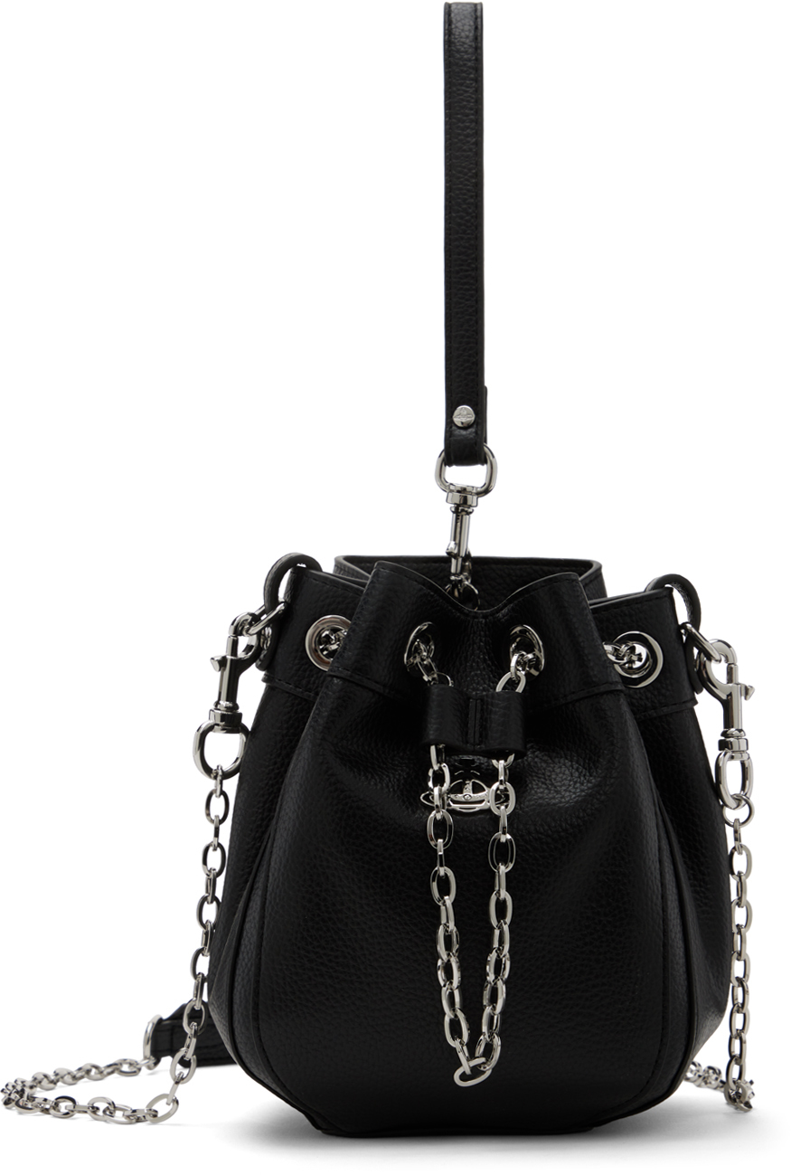 Vivienne Westwood Sofia Saffiano Leather Saddle Bag in Black