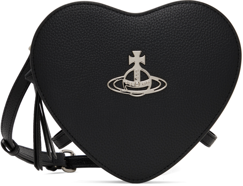Shop Vivienne Westwood Black Louise Heart Bag In N403 Black