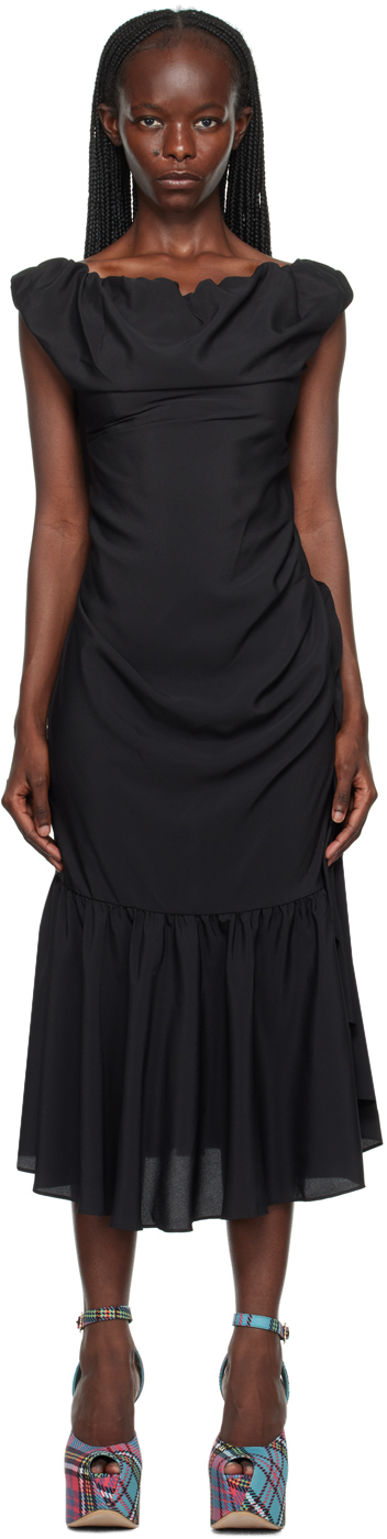 Black Ginnie Midi Dress