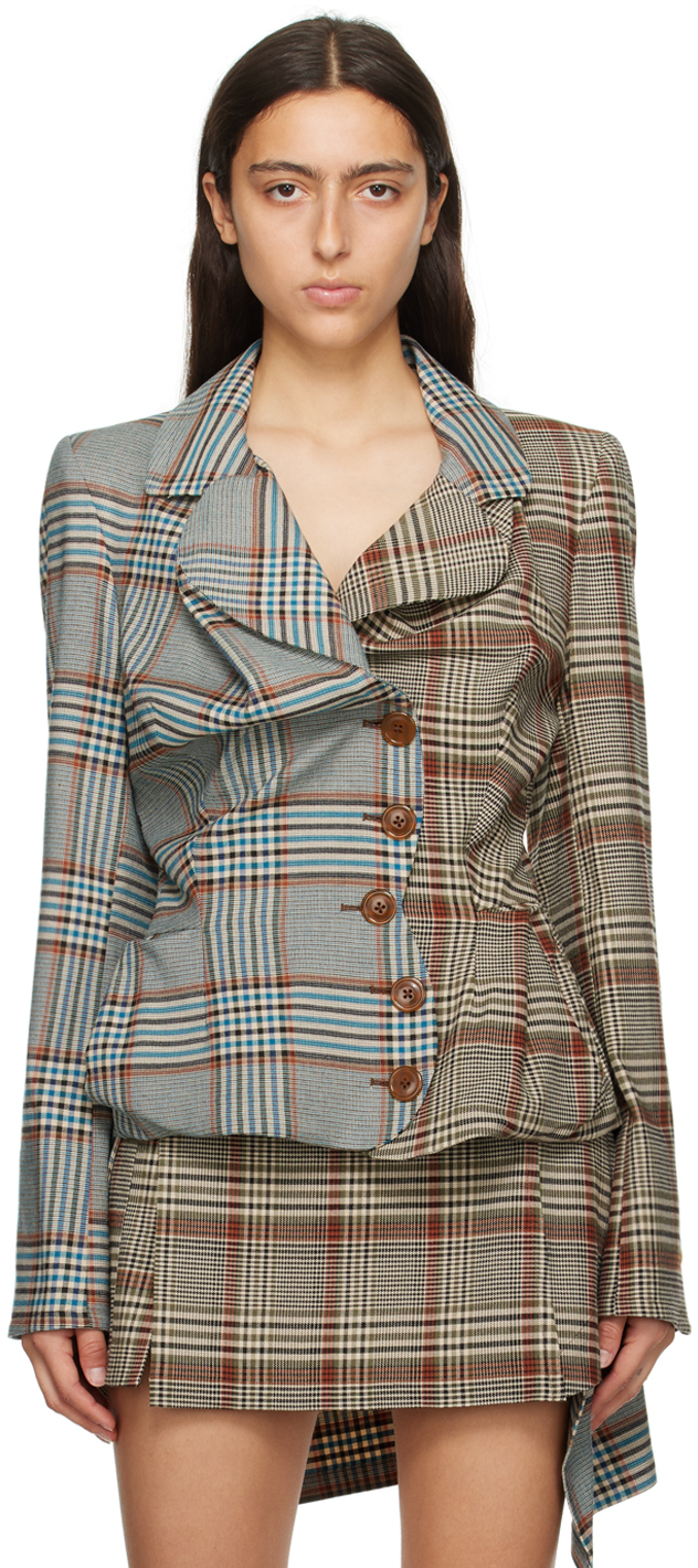 VIVIENNE WESTWOOD BEIGE DRUNKEN TAILORED BLAZER