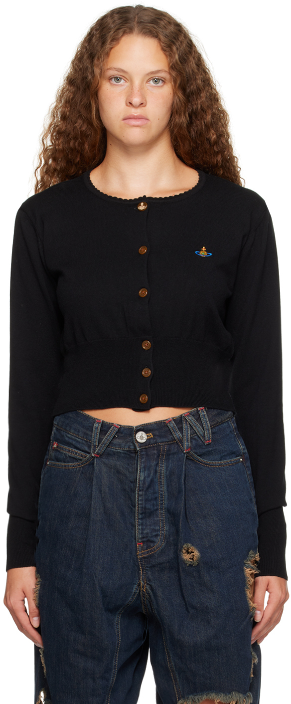 Shop Vivienne Westwood Black Bea Cardigan In N401 Black