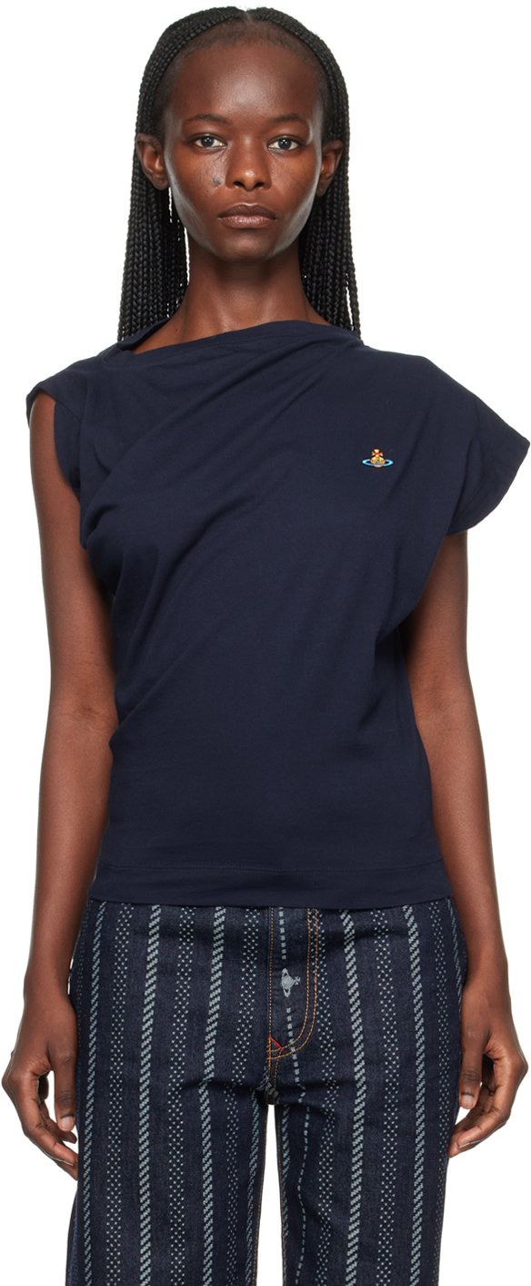 Vivienne Westwood Navy Hebo T-shirt In K401 Navy