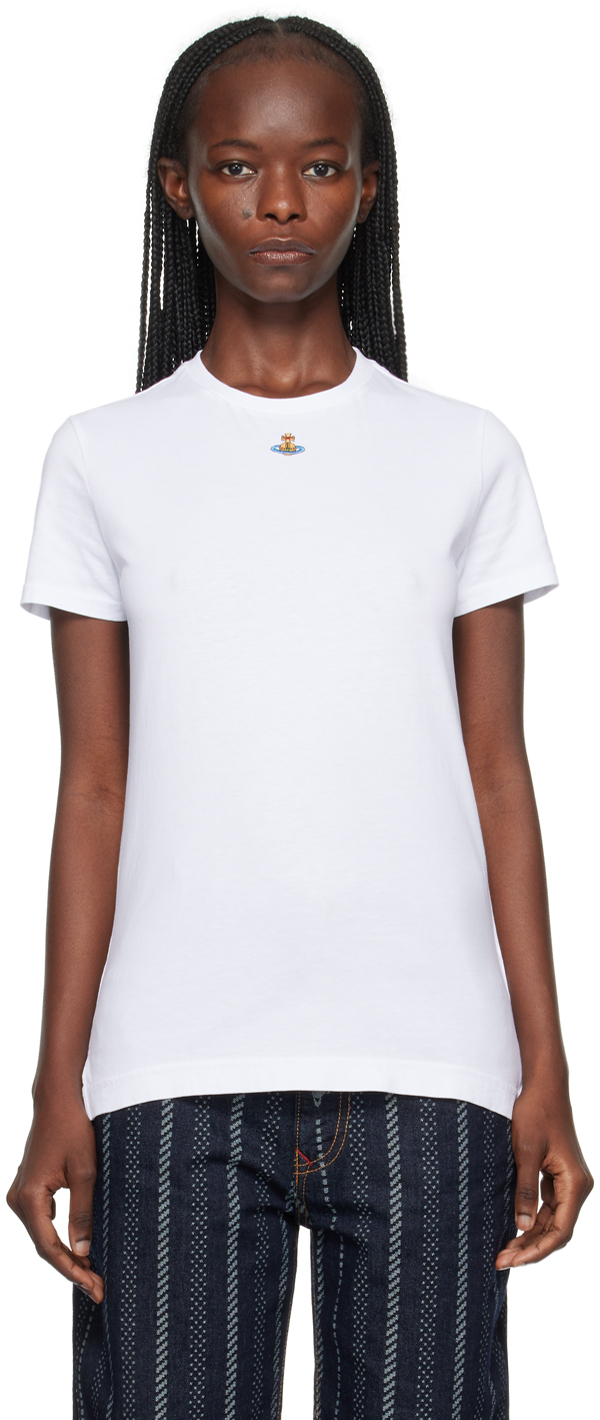 Vivienne Westwood White Orb Peru T-shirt In A401 White