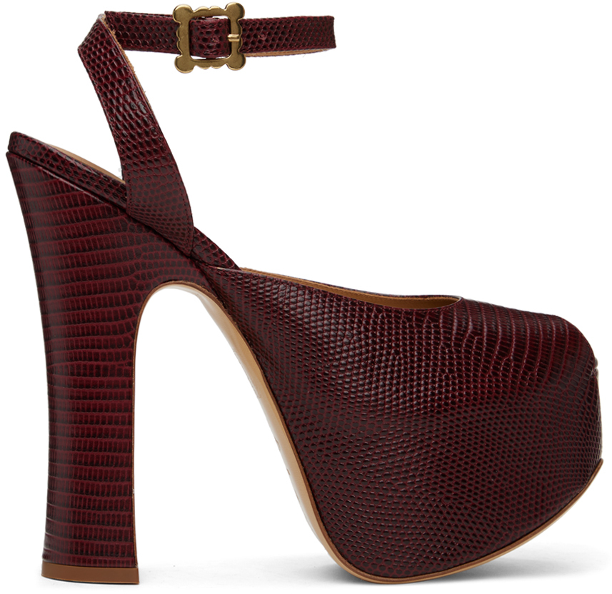 Burgundy Vargas Elevated Platform Sandals