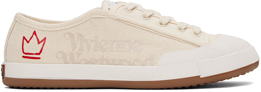 Shop Vivienne Westwood Off-white Animal Gym Sneakers In B401 Natural