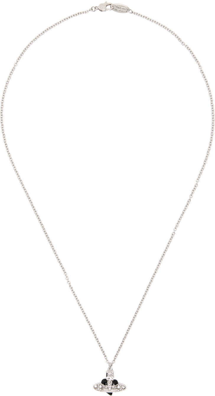Vivienne Westwood: Silver Diamante Heart Pendant Necklace | SSENSE