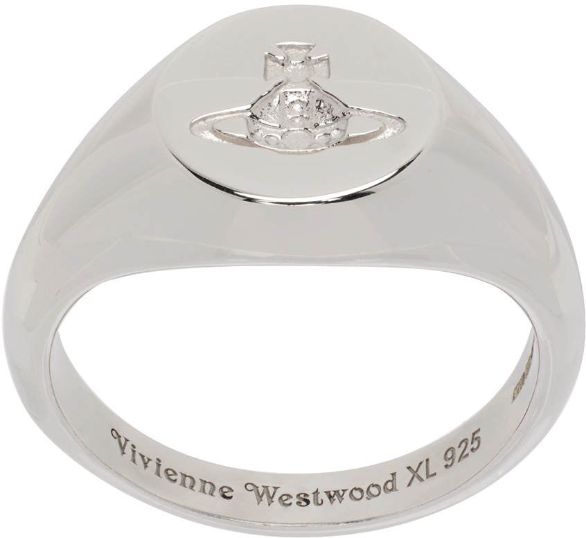 Vivienne Westwood Silver Sigillo Ring In 191-w004-w004fj
