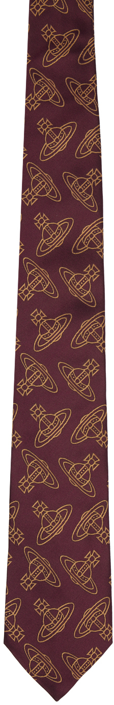 Vivienne Westwood Burgundy Orb Tie In 233-w00oa-i401cs