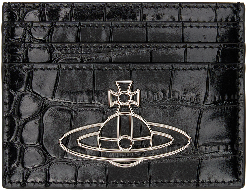 VIVIENNE WESTWOOD Saffiano Leather Card Holder - Black