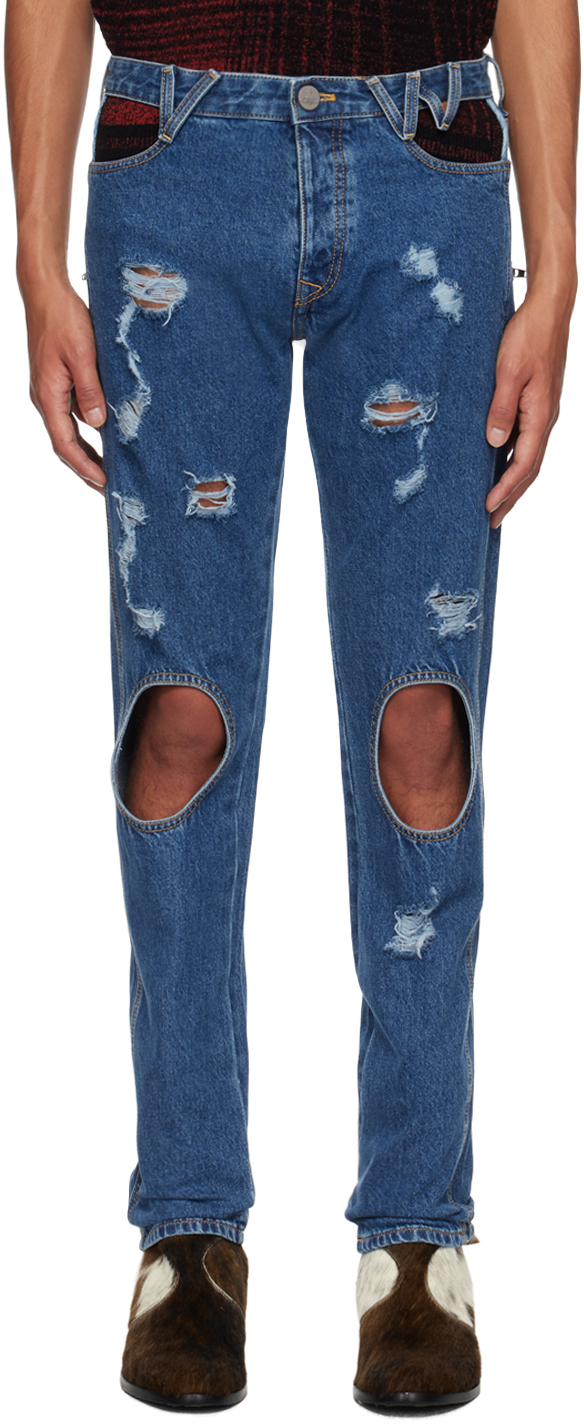 Vivienne Westwood Blue Cut Out Peppe Jeans In 233-w00o1-k406de