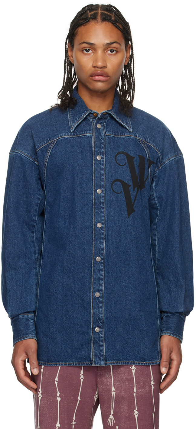 Blue Football Denim Shirt