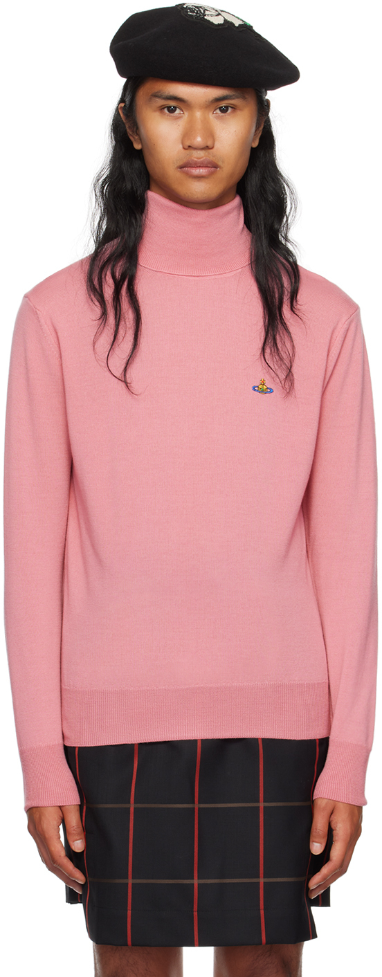 Vivienne Westwood Pink Embroidered Turtleneck In 233-y0006-g401