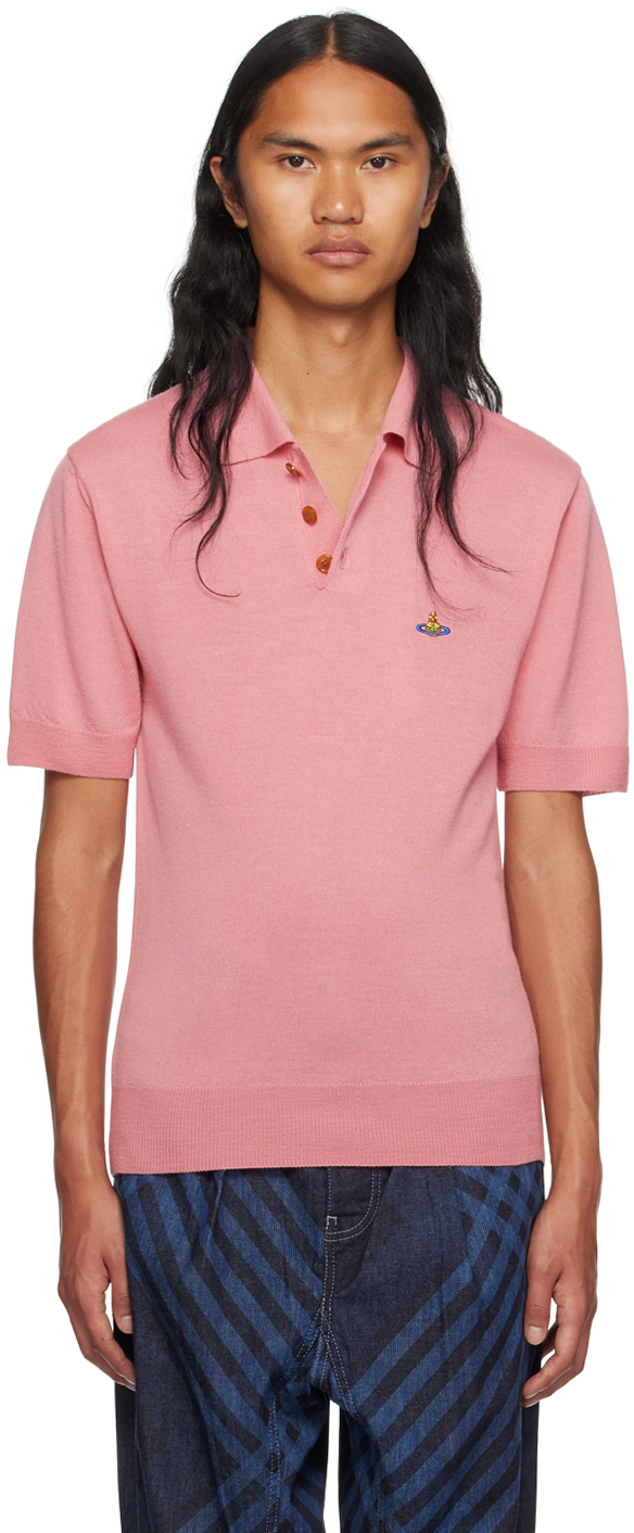Vivienne Westwood Pink Embroidered Polo In 233-y0006-g401