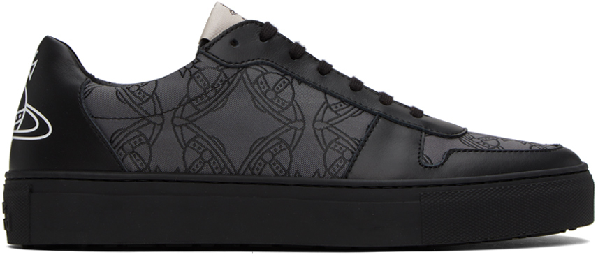Vivienne Westwood Orborama-jacquard Panelled Sneakers In Black