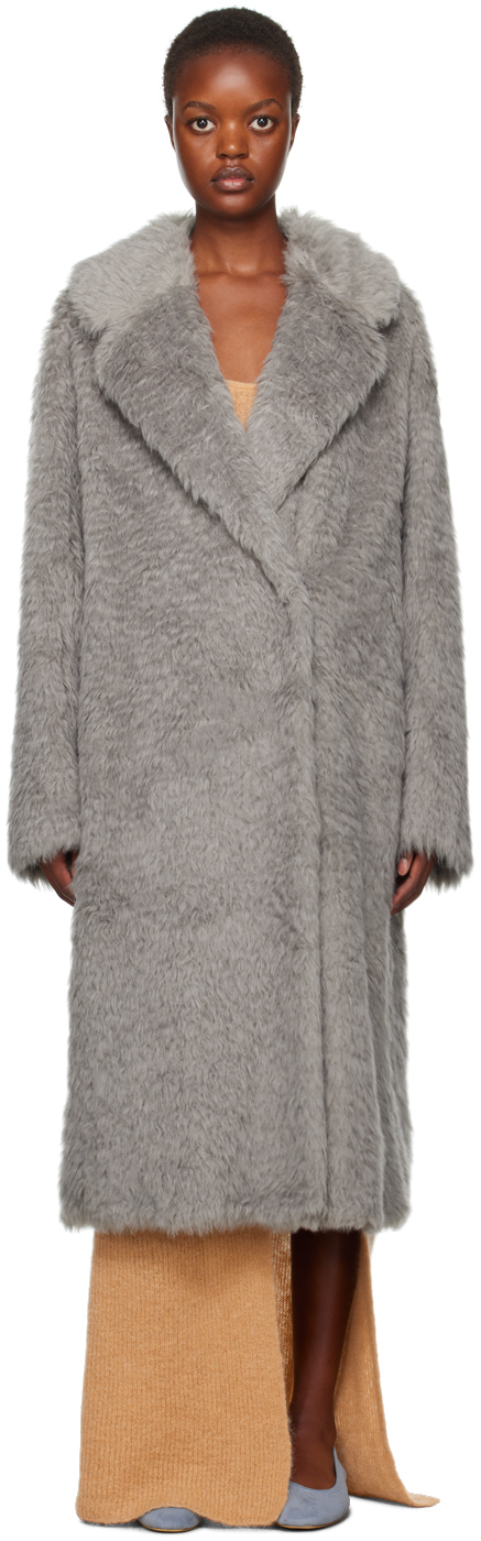 Gray Nicole Faux-Fur Coat