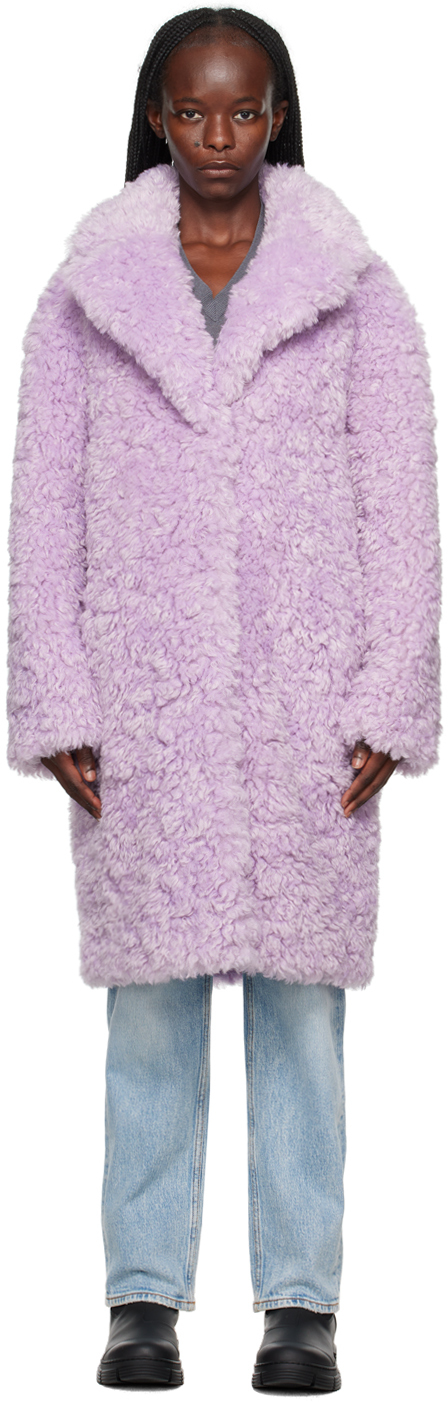 Purple Camille Cocoon Faux-Fur Coat