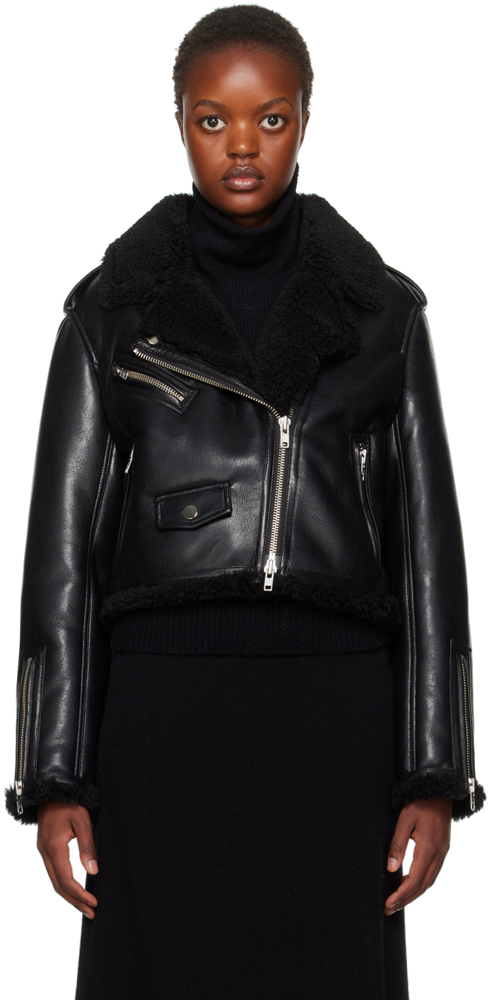 Black Lillia Faux-Leather Jacket