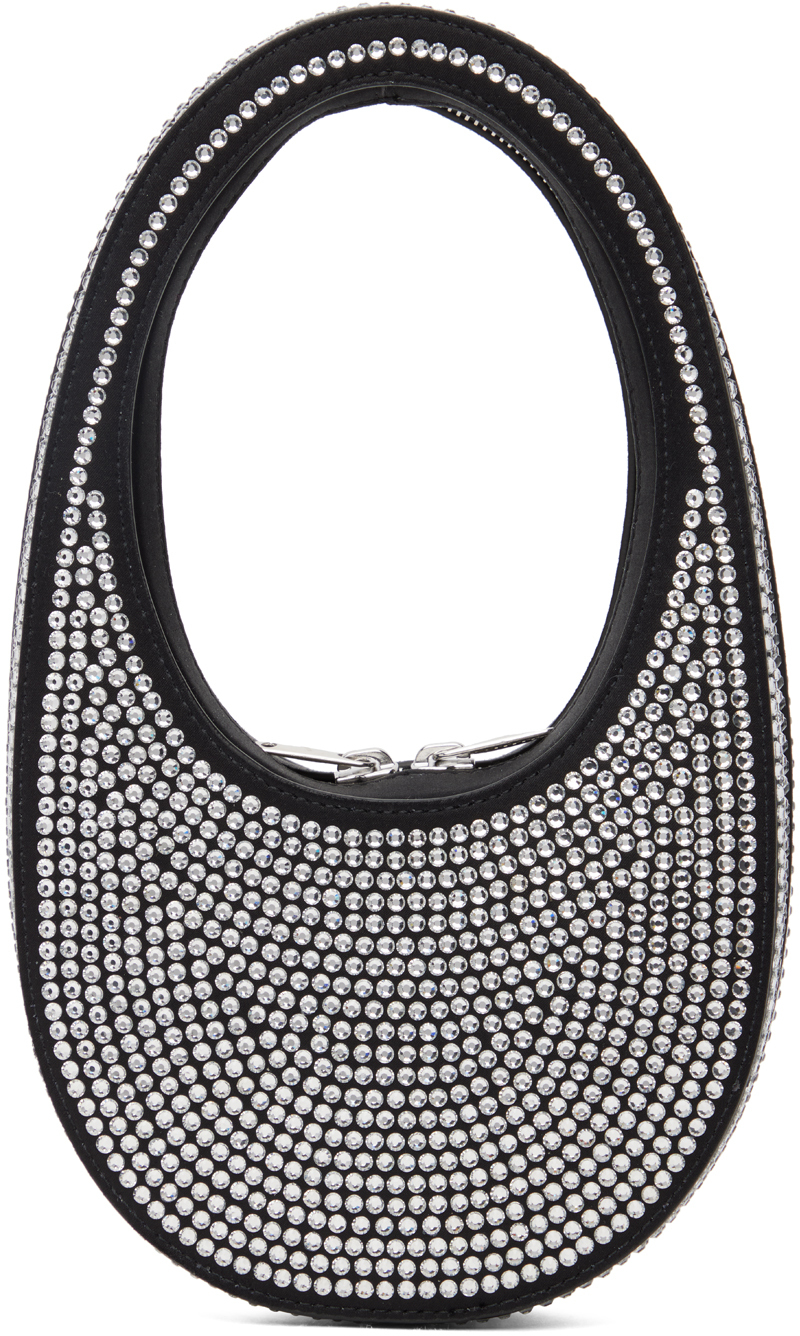 Coperni Black Mini Crystal-Embellished Swipe Bag