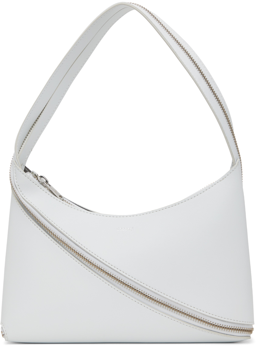 Coperni White Zip Baguette Bag