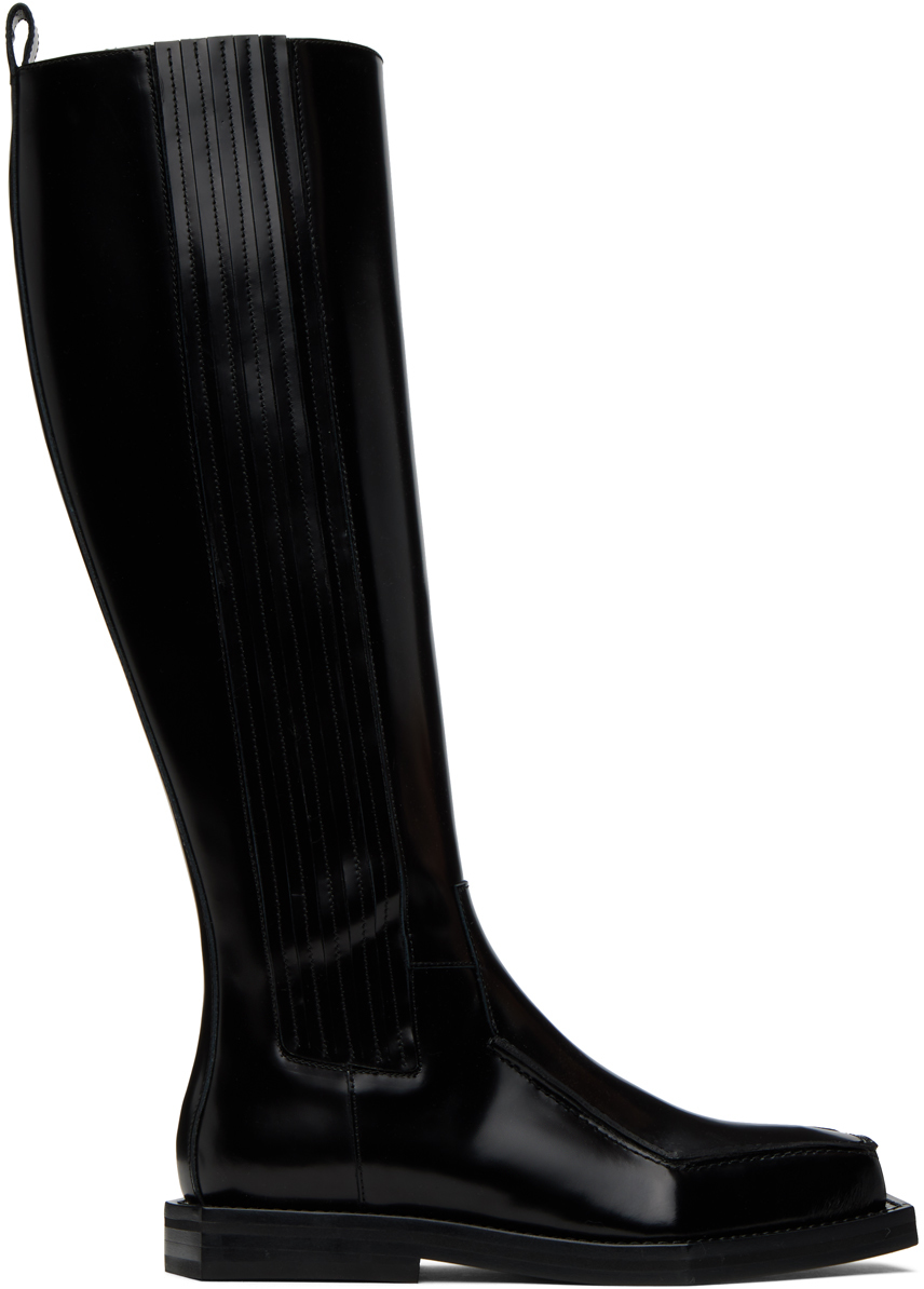 Black 3D Vector High Chelsea Boots