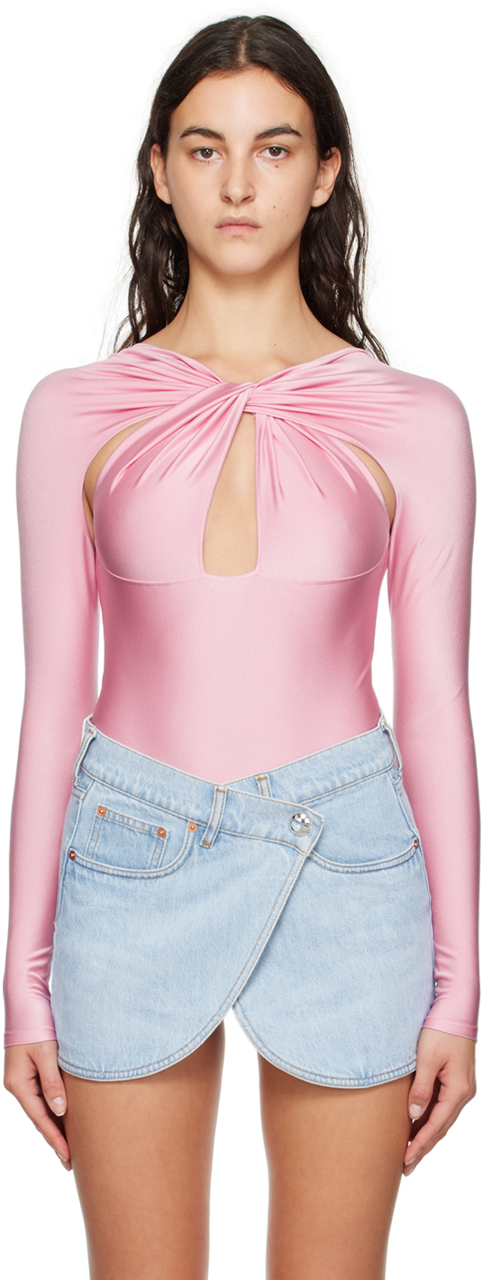 Pink Cutout Bodysuit by Coperni on Sale